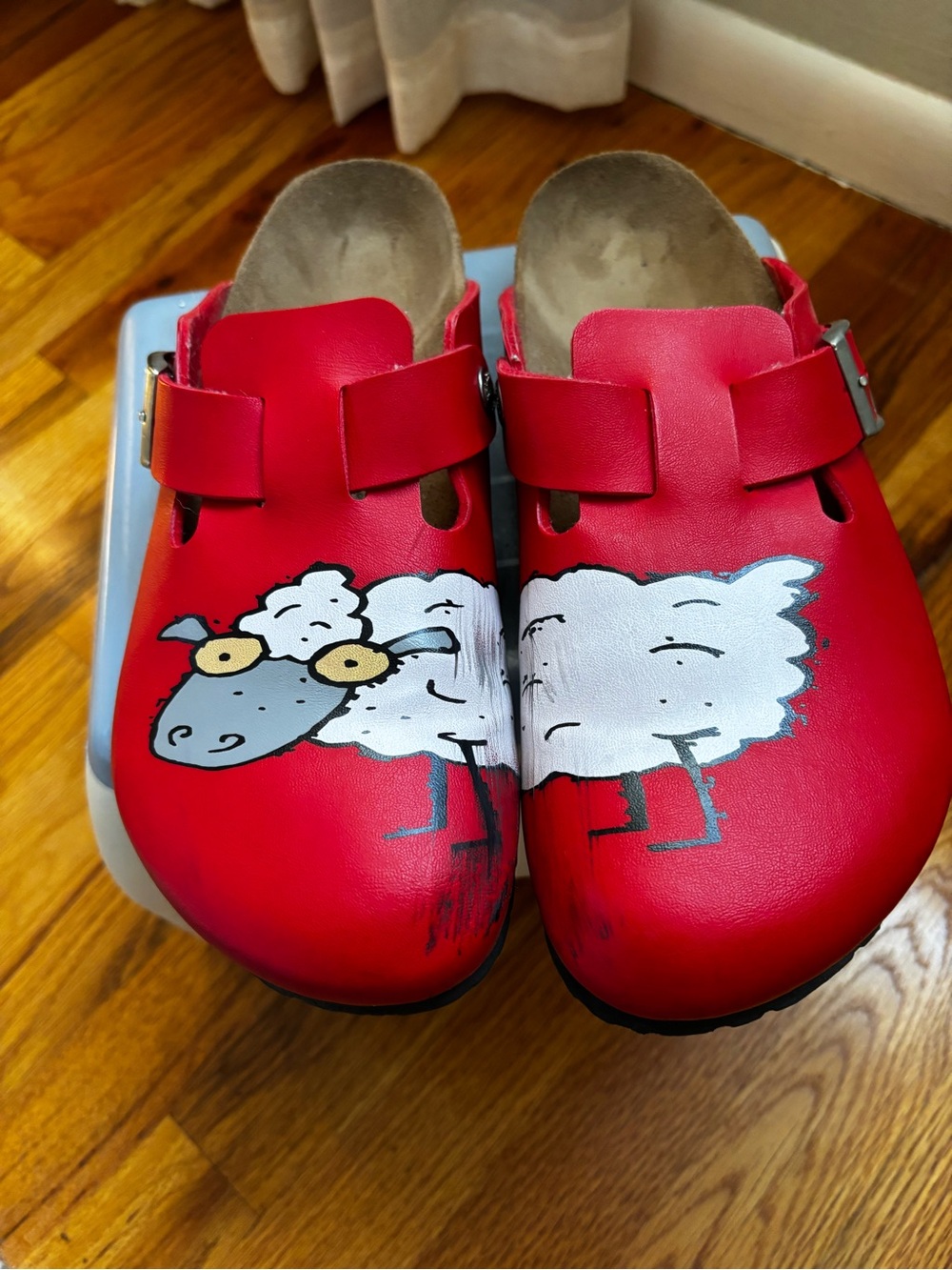 Burki’s Red Sheep Graphic Clog Shoes